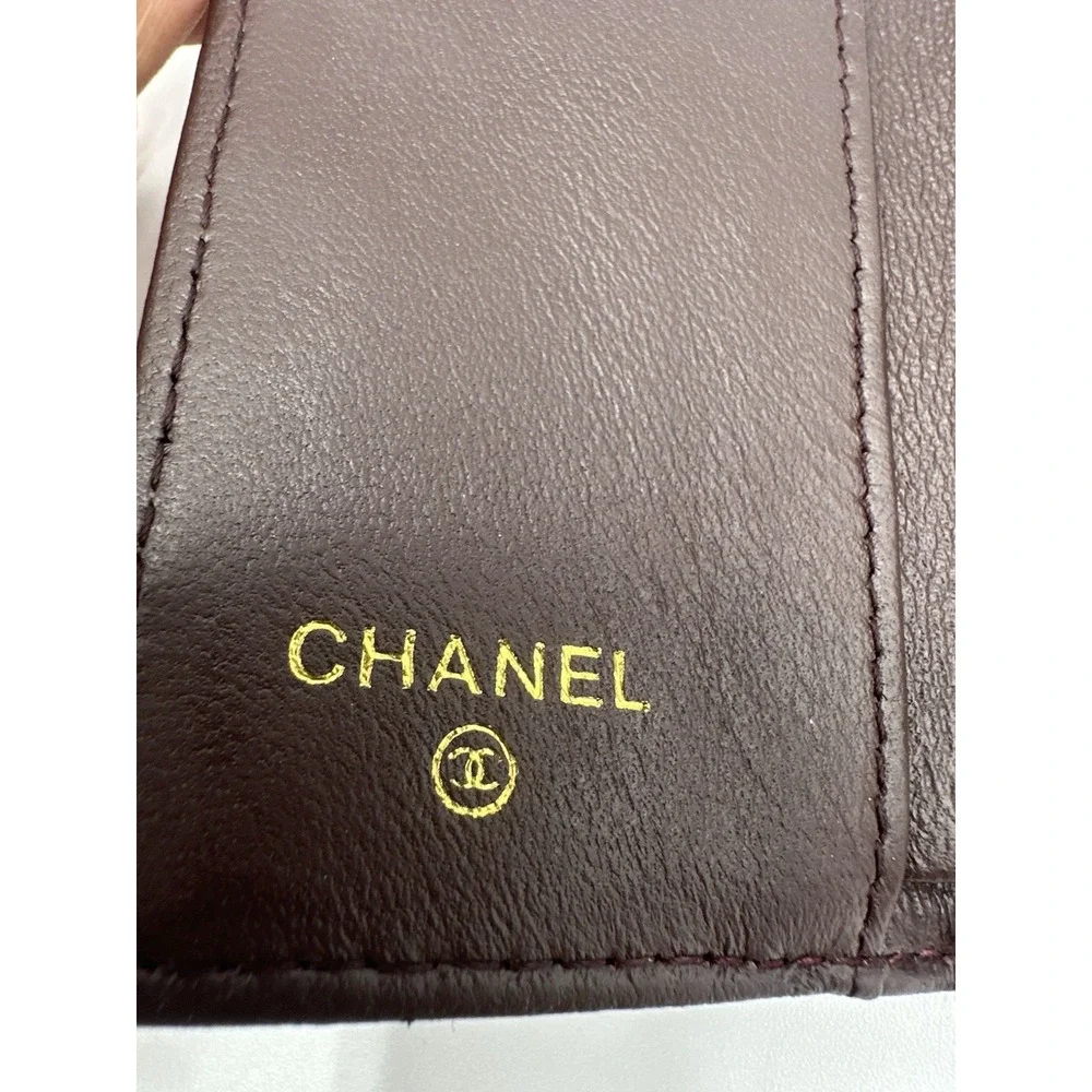 Lambskin Quilted Double Flap Wallet Black
